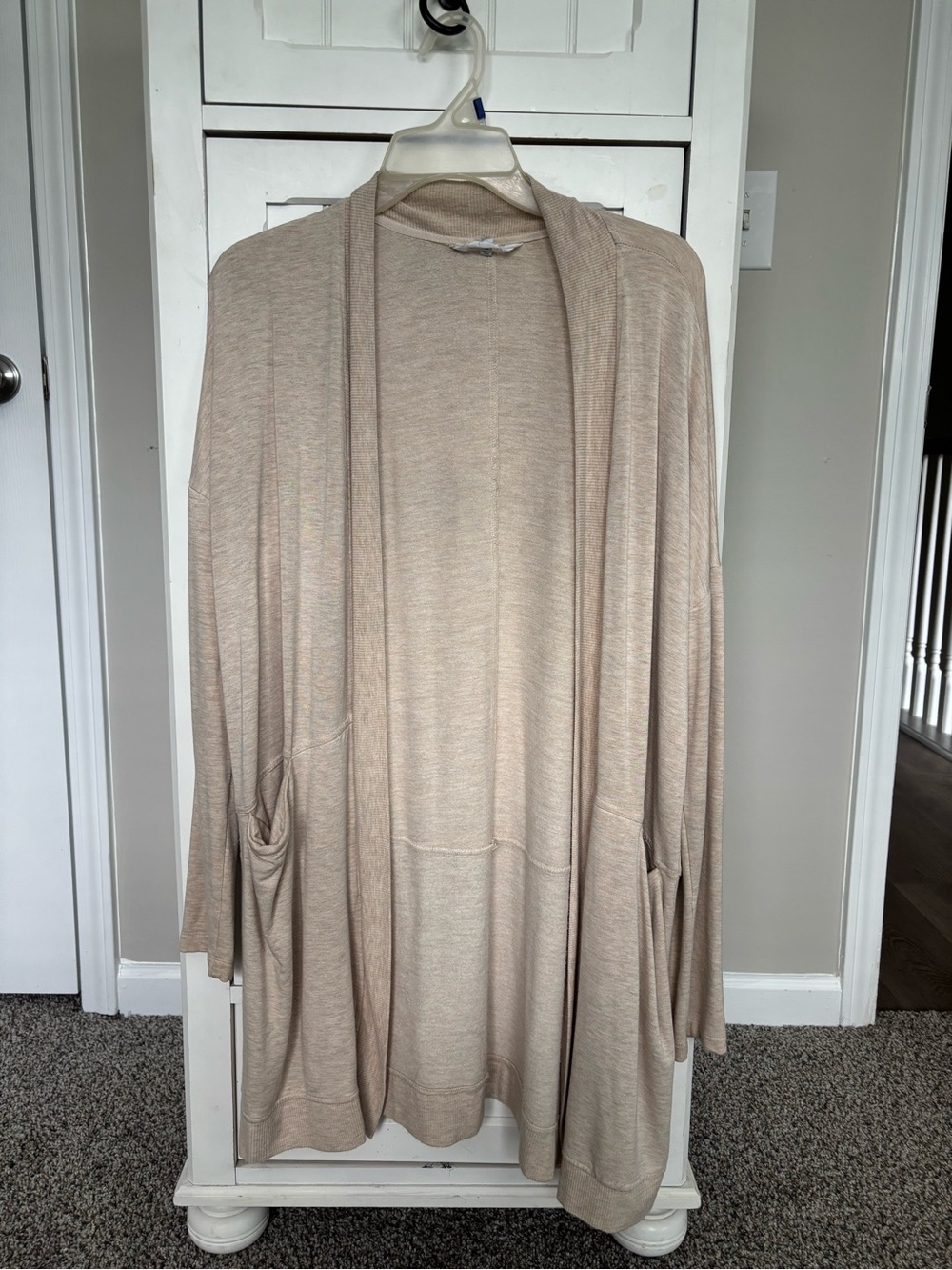 Soma Beige Open-Front Drapey Cardigan with Pockets